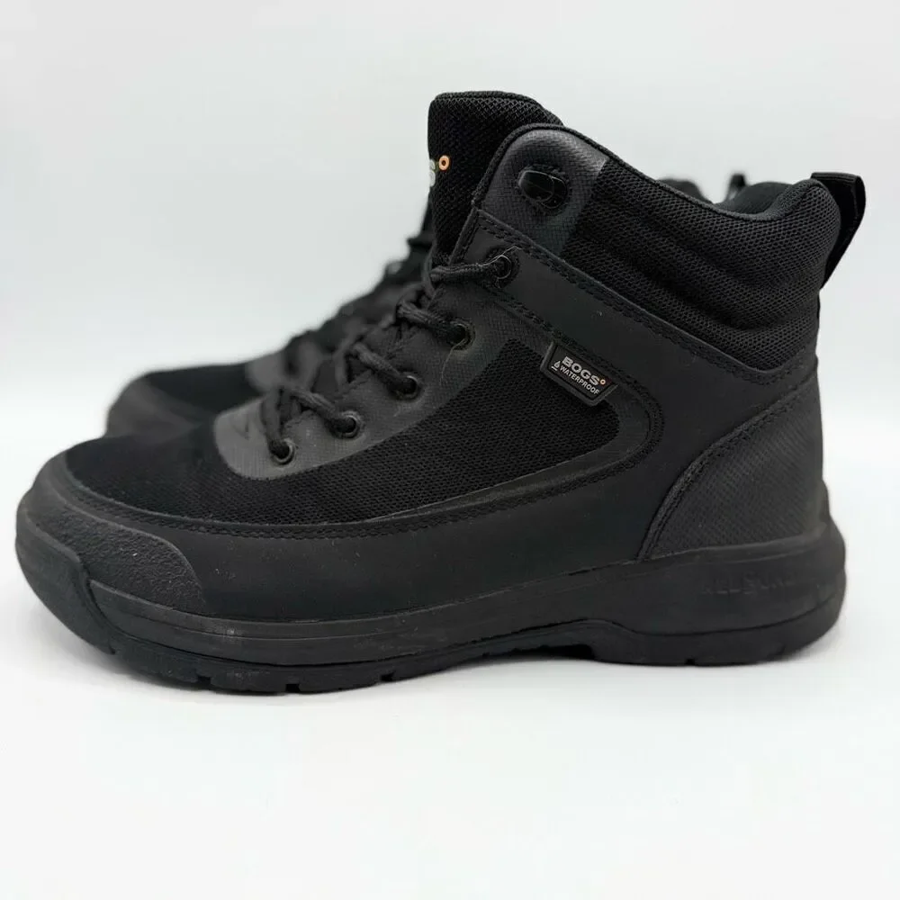 Bogs Shale Mid Glacialgrip WP Black Work Boots - Men’s US 9 / EU 42